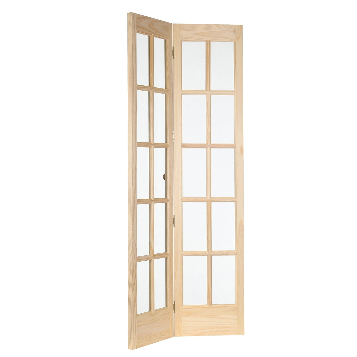AWC Traditional Divided Glass Unfinished Pine 30-inch Bifold Door