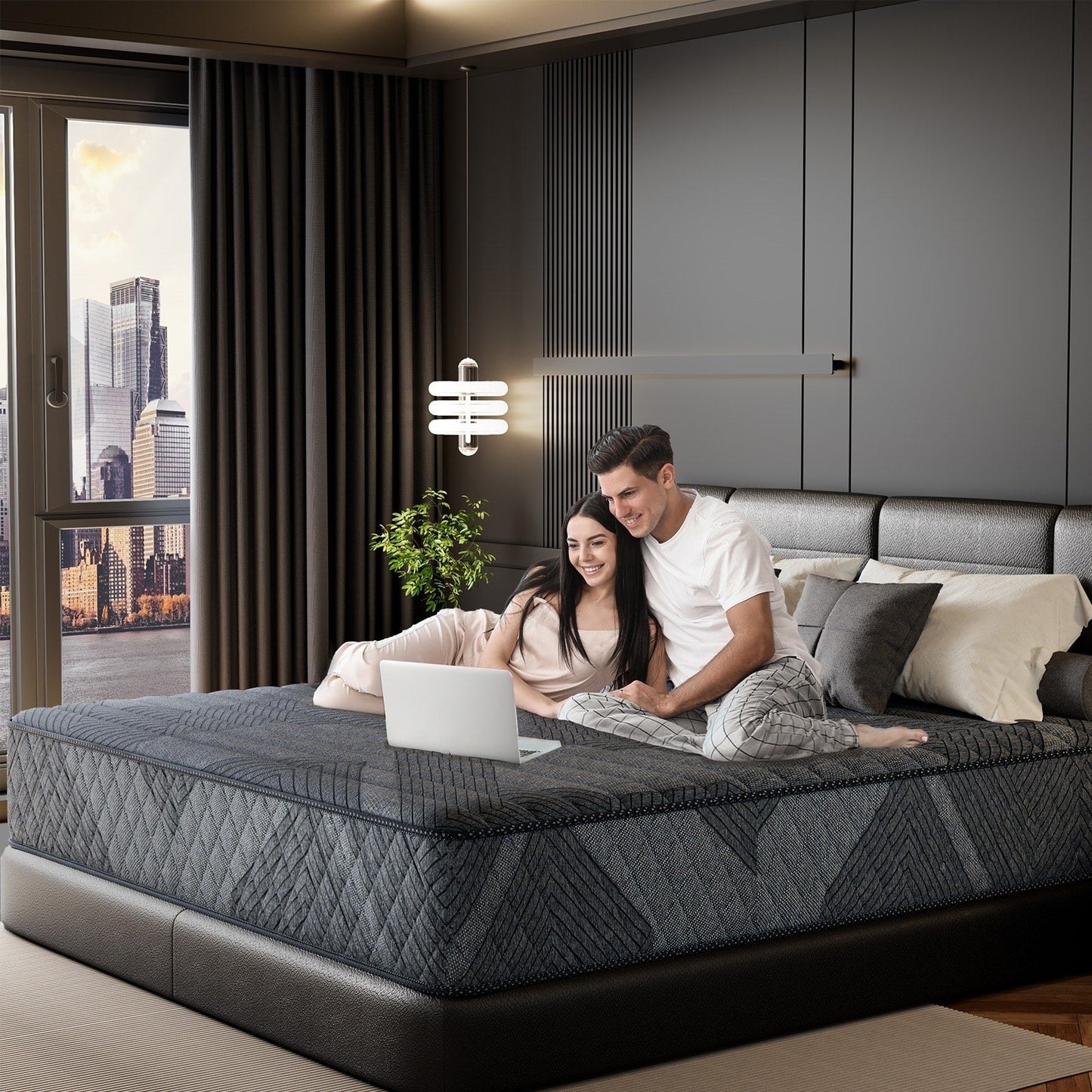 SweDrea Plush Hybrid Memory Foam 8/12 in.Cooling Breathable Mattress with CertiPUR-US, SGS and OEKO-TEX