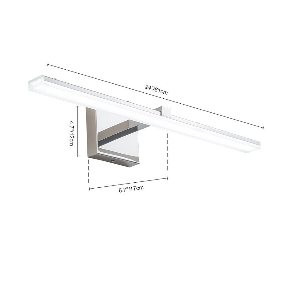 Minimalist Chrome Dimmable LED Linear Vanity Light