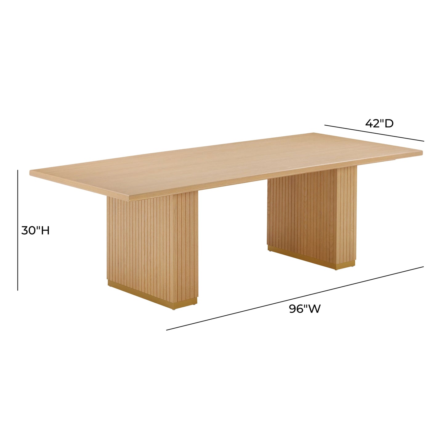 Elara Natural Oak Wood Rectangular Dining Table
