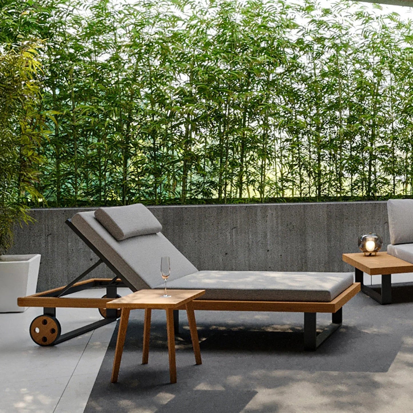 Bali Outdoor Lounger Light Gray