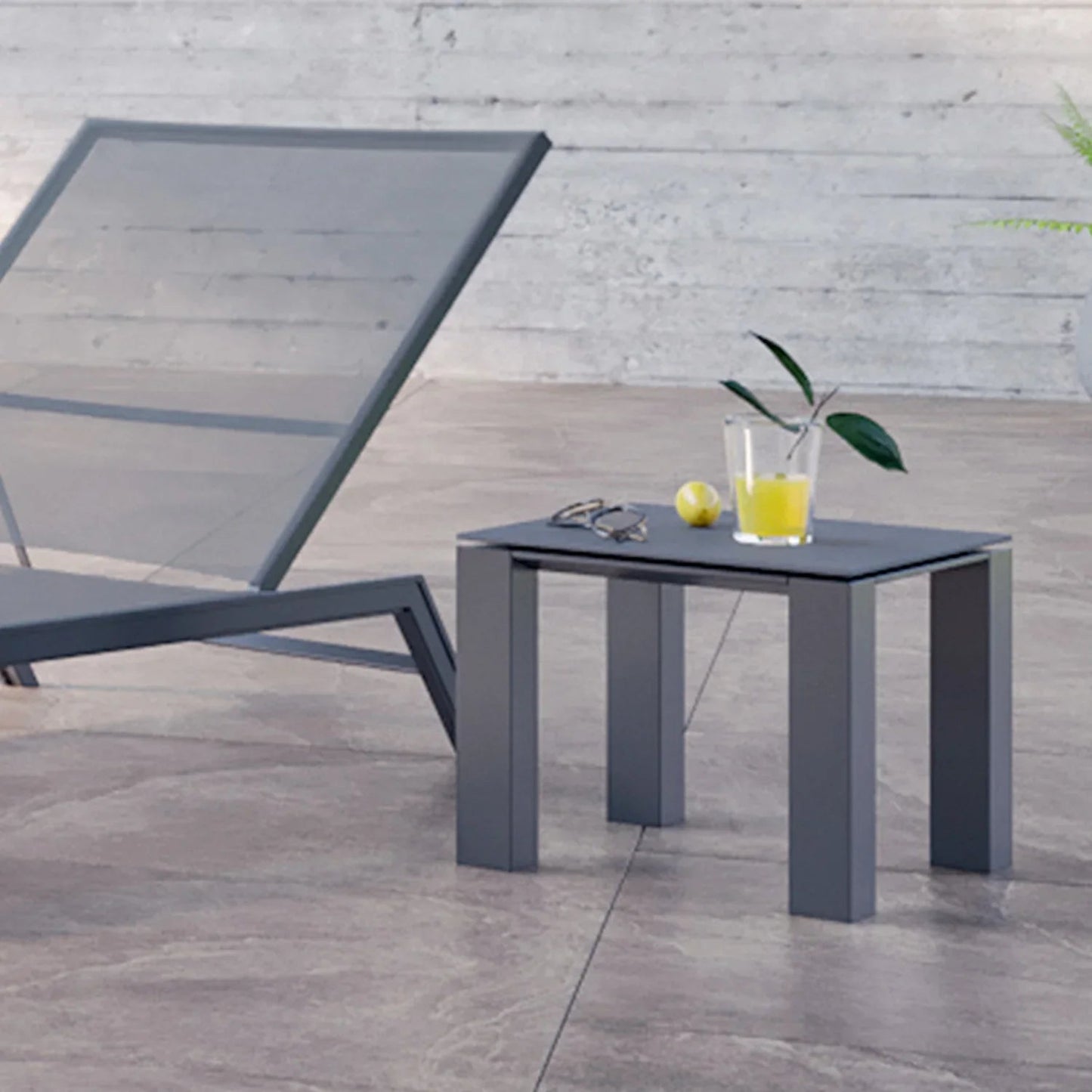 Isa Outdoor Side Table Gray