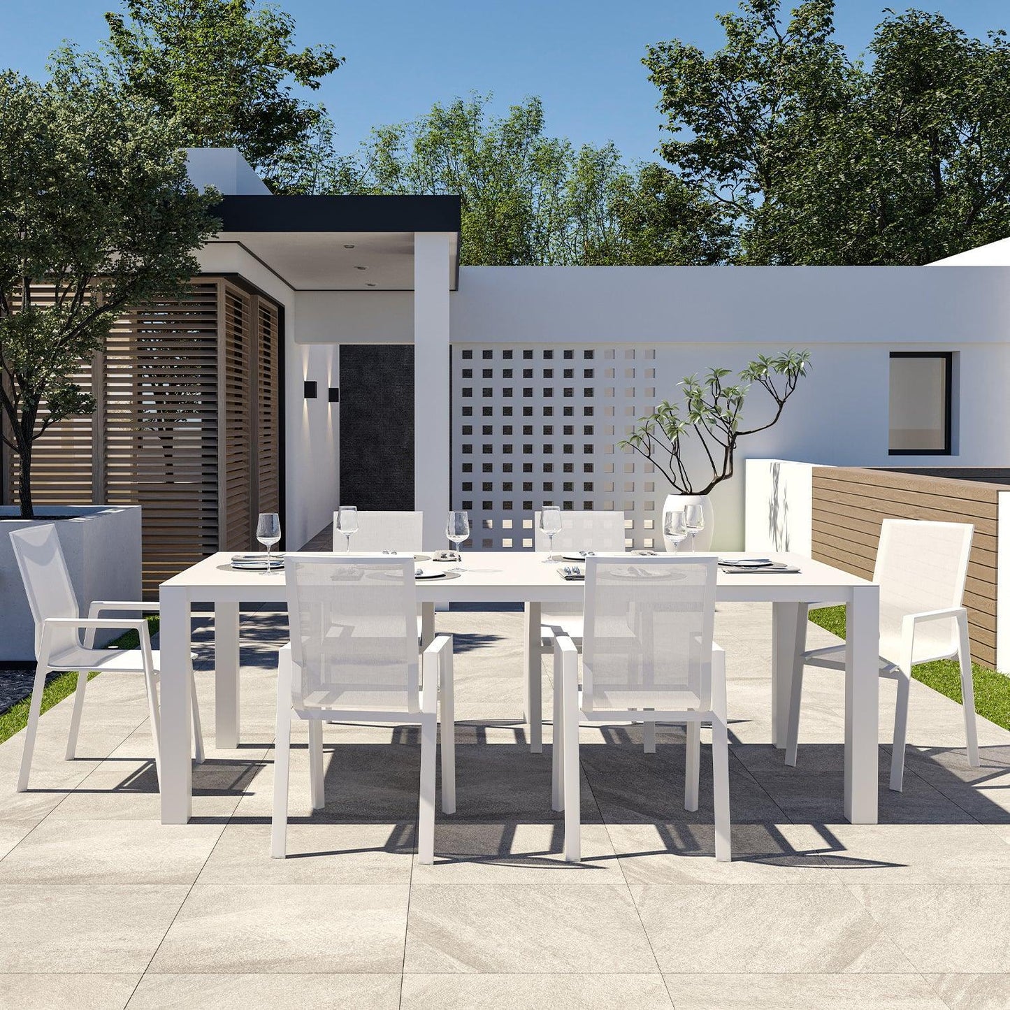 Malta Outdoor Dining Set White