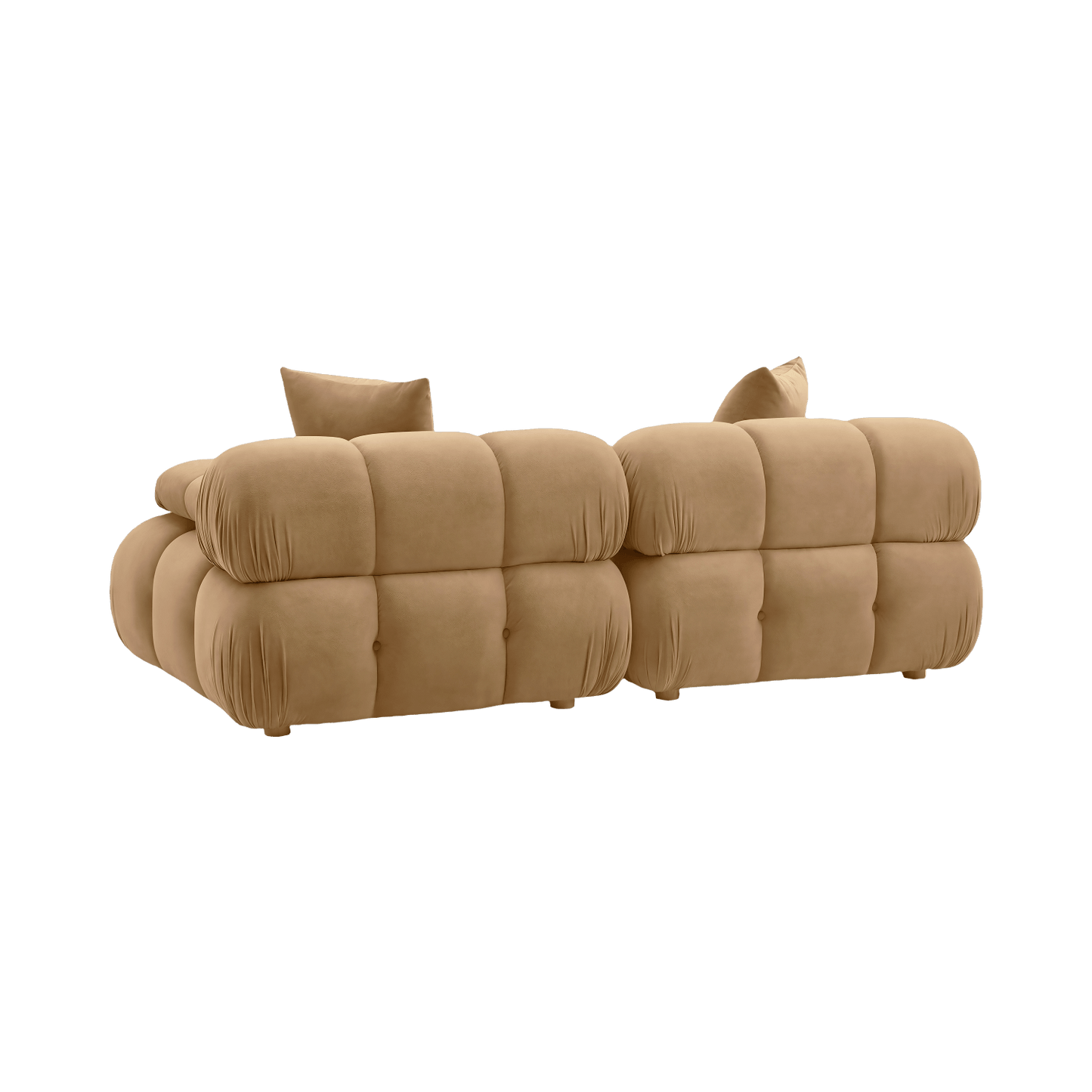 Solace Camel Velvet Modular Loveseat