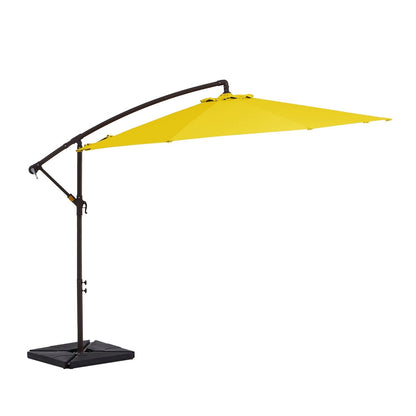 10 ft Steel Crank-lift Cantilever Umbrella With Weighted Base