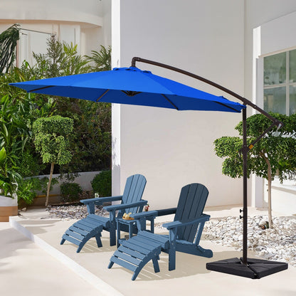 10 ft Steel Crank-lift Cantilever Umbrella With Weighted Base