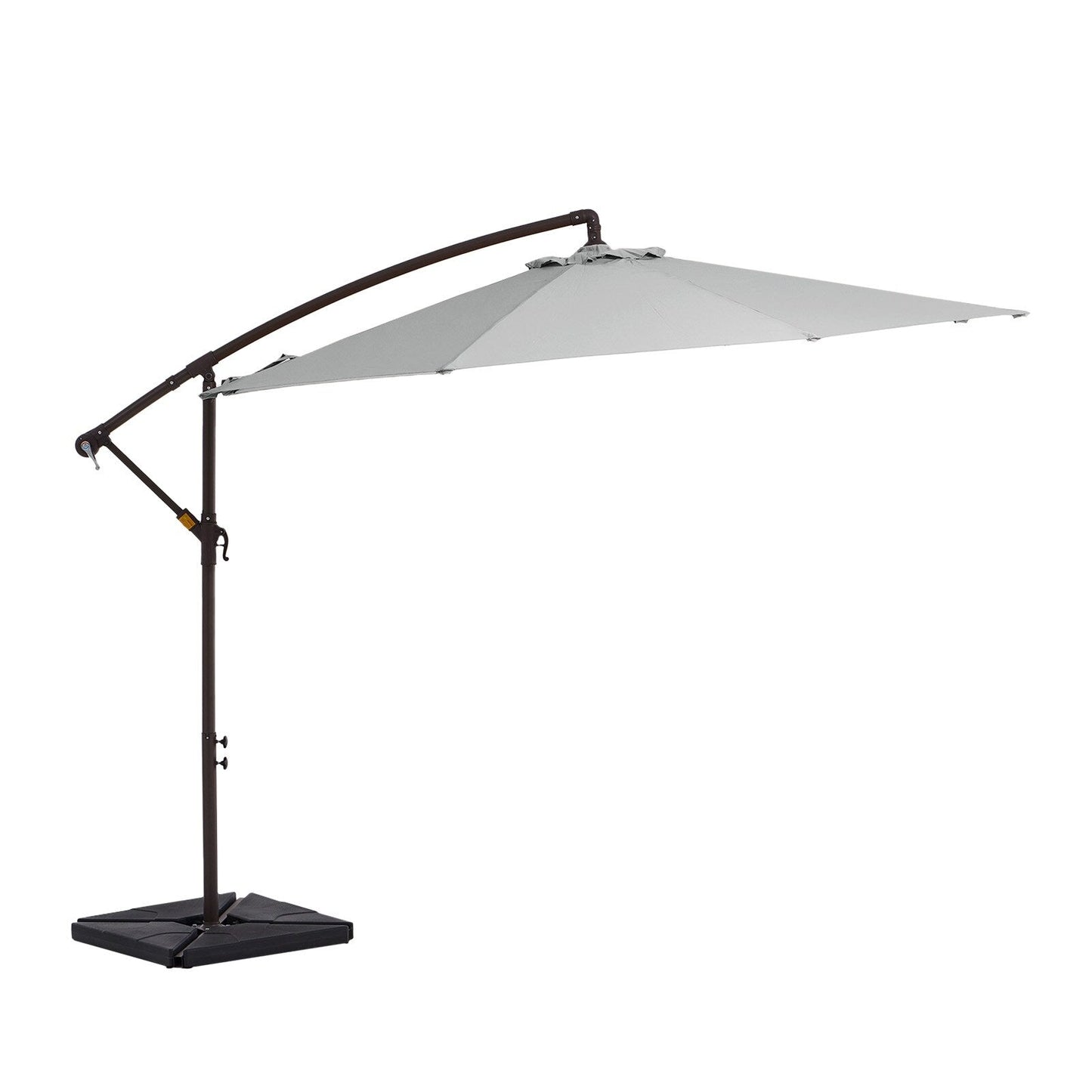 10 ft Steel Crank-lift Cantilever Umbrella With Weighted Base