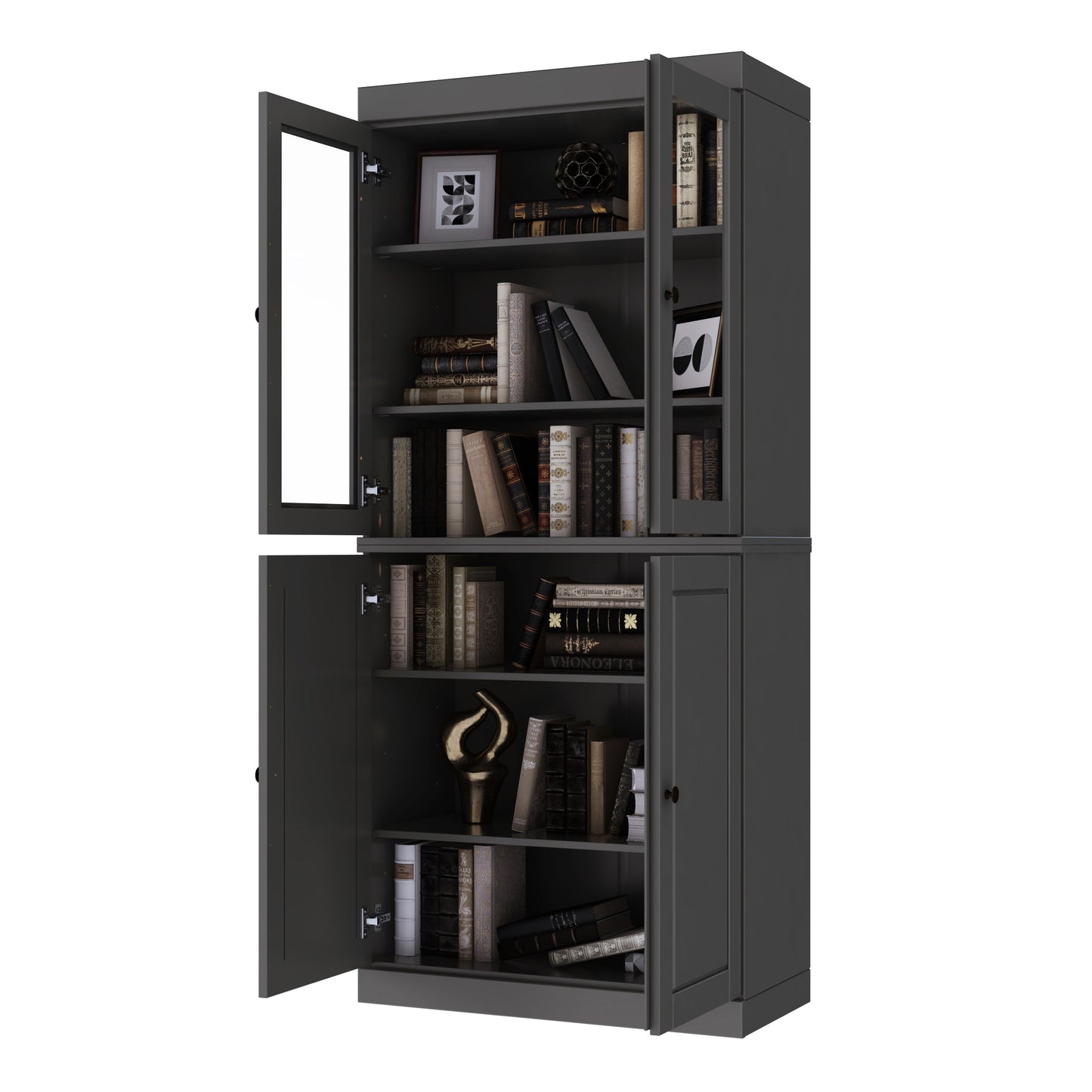100% Solid Wood 6-Shelf Bookcase with Optional Doors by Palace Imports