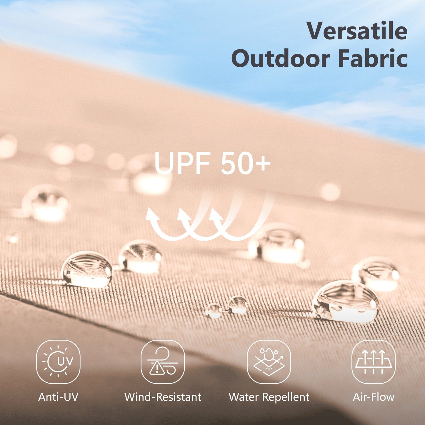 MAISON ARTS 10ft 3 Tier Auto-tilt Patio Umbrella Outdoor Double Vented Umbrella with LED Lights