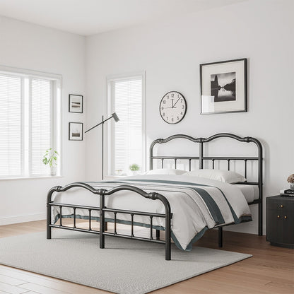 14 In High Heavy Duty Metal Bed Frame with Vintage Style, Supports Up To 2500lbs, Easy Assembly and No Squeak