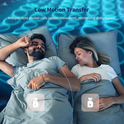 14 Hybrid Mattress - Bamboo Charcoal Gel Memory Foam & 7-Zone Pocket Coil Support, Medium Firm, 100-Night Trial