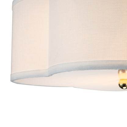2-Light White Linen Flush Mount with Acrylic diffuser