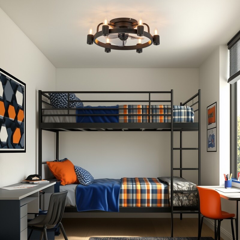 20 in. Modern Farmhouse Ceiling Fan LED Low Profile Flush Mount Ceiling Fan Light with Remote for Living Room