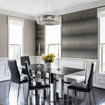 24.8 in. 8-Light Farmhouse Chandelier, Crystal Chandelier, Drum Chandelier for Dining Room Living Room Bedroom Kitchen