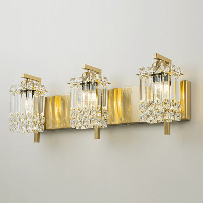 3-Light Modern Glam Bathroom Vanity Lights Crystal Wall Sconce Light for Mirror