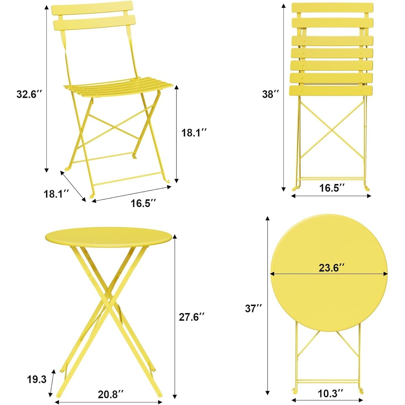 3 Pieces Patio Bistro Sets
