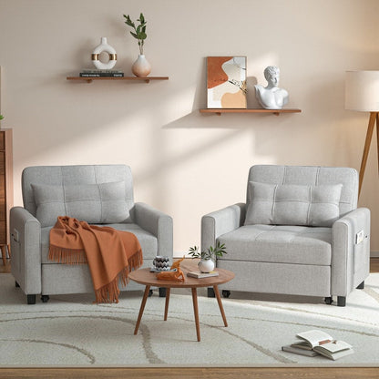 3-in-1 Adjustable Sleeper Sofa Bed, Pull Out Chair Sofa, Convertible Folding Bed for Living Room