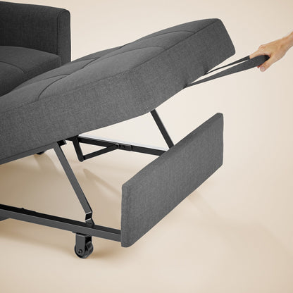 3-in-1 Pull-Out Sofa Bed Sleeper Chair , Convertible Adjustable Foldable Upholstered Lounge Couch