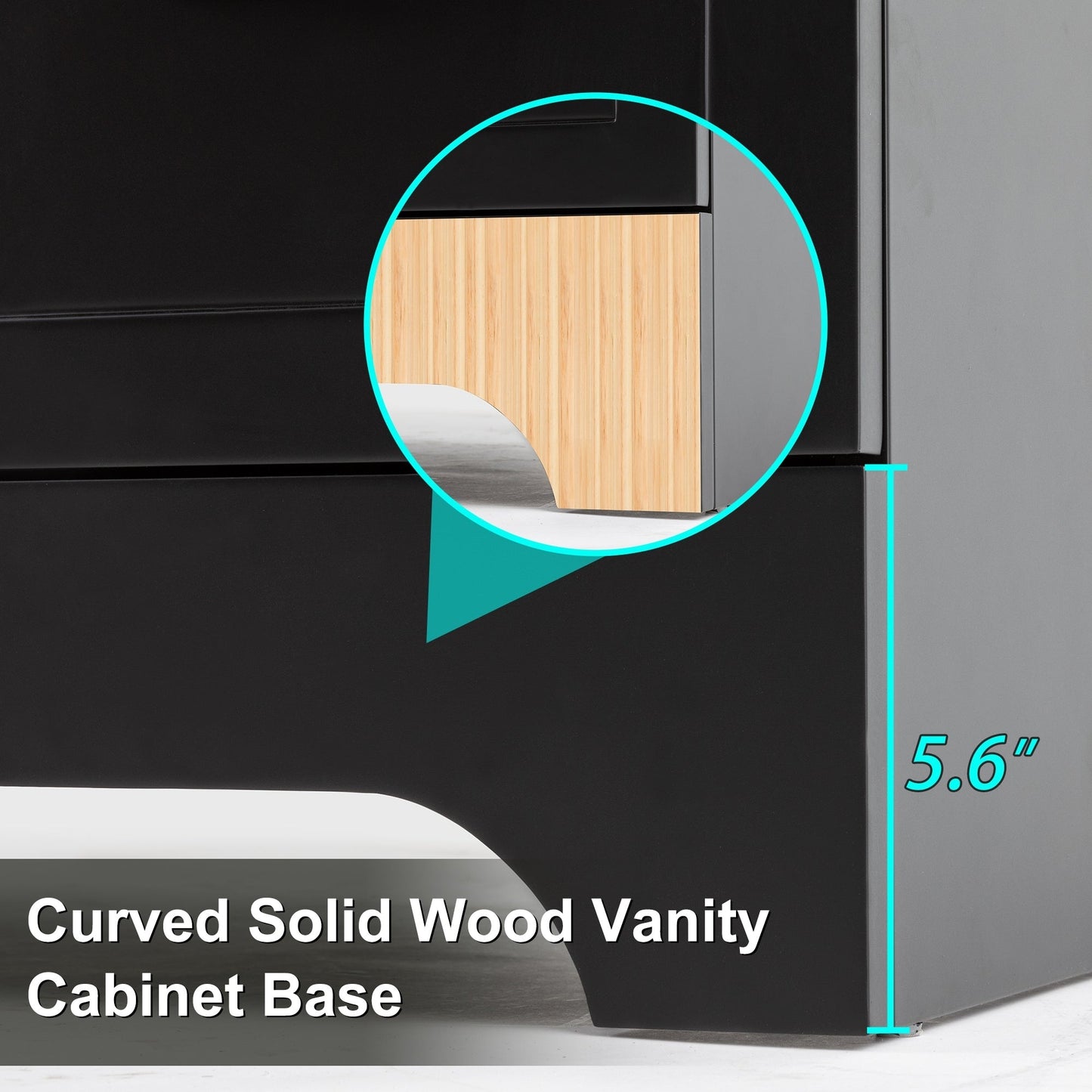 Wavy Line 30/36/48 Bathroom Vanity Set with Sink & Faucet