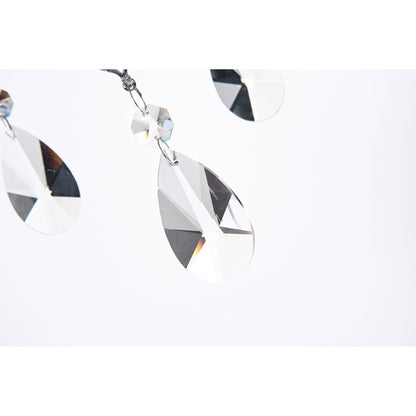 Round Beaded Drum Chandelier with Hanging Crystals