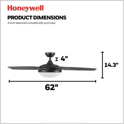 48 Honeywell Carmel Ceiling Fan with Integrated Light and Remote