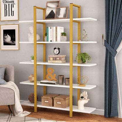 5-Tier Bookshelf, Vintage Industrial Style Bookcase