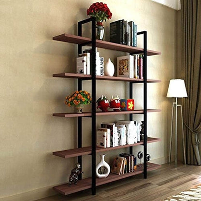 5-Tier Bookshelf, Vintage Industrial Style Bookcase