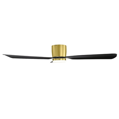 52 Inch Black/White Flush Mount LED Ceiling Fan with Lights Remote(3-Blade)