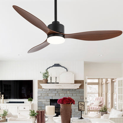 52 Inch LED Ceiling Fan with Lights Remote(3-Blade)