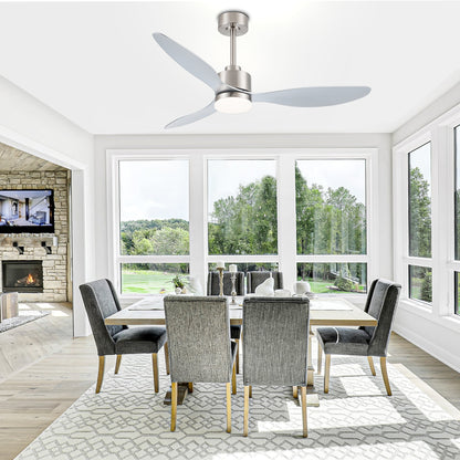 52 Inch LED Ceiling Fan with Lights Remote(3-Blade)