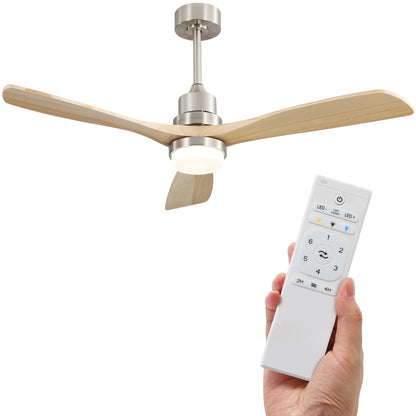 Sofucor 52 Indoor Wood Ceiling Fan Light with Remote, Integrated Light Optional