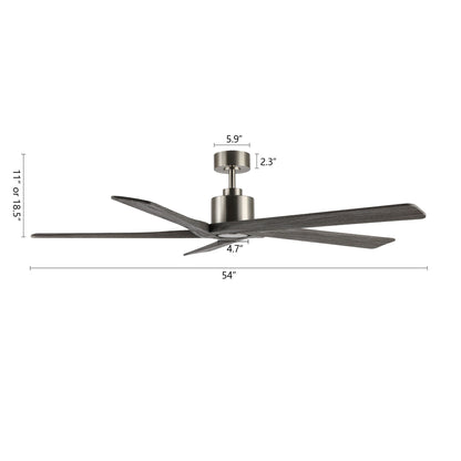 WINGBO 54 Inch DC Motor Indoor Ceiling Fan without Lights - N/A