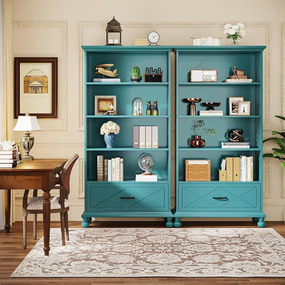 6-Shelf Bookcase Bookshelf with Drawer 71 Book Shelf for Living Room