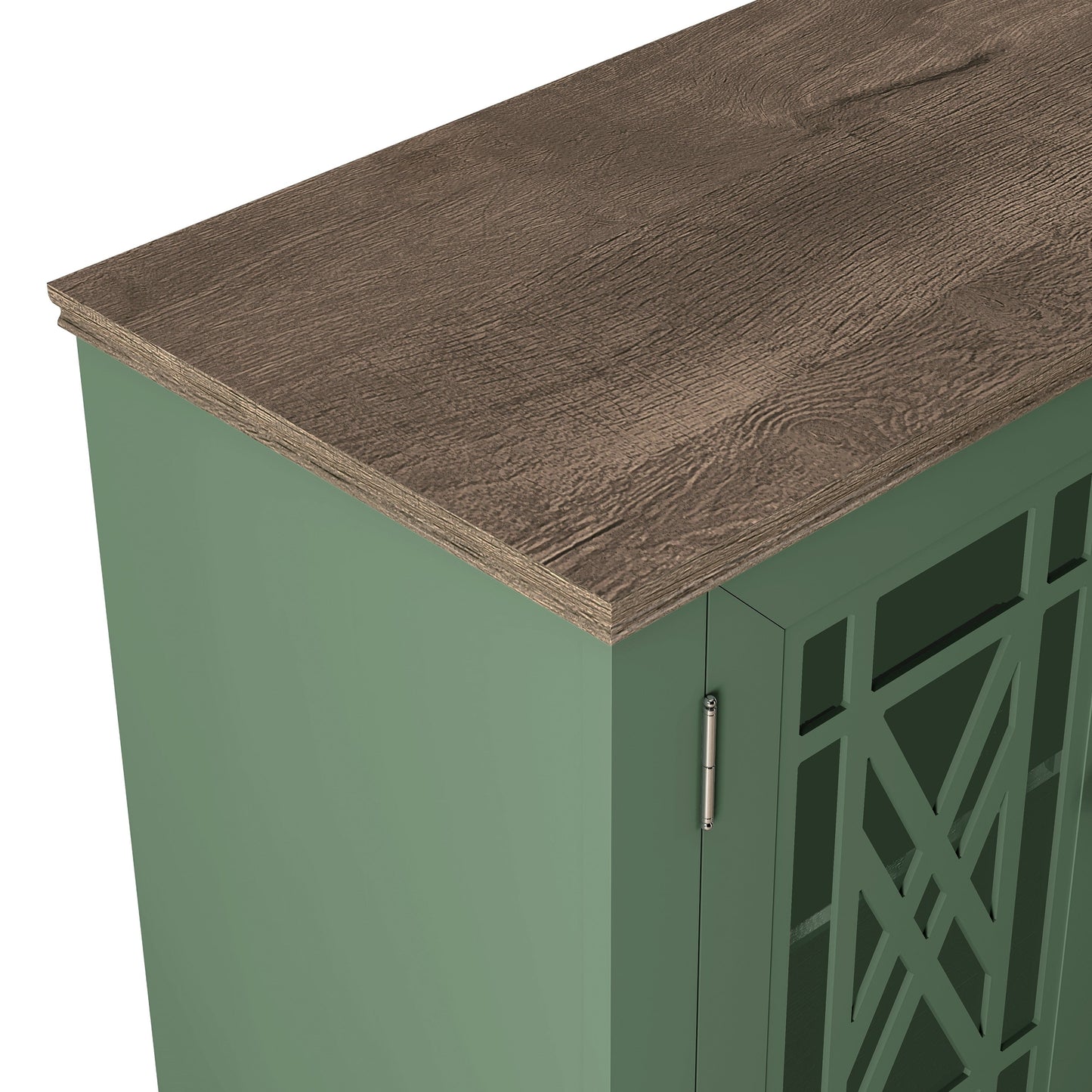 63 Vintage Style Wood Kitchen Accent Buffet Sideboard Cabinet - 63 in Width