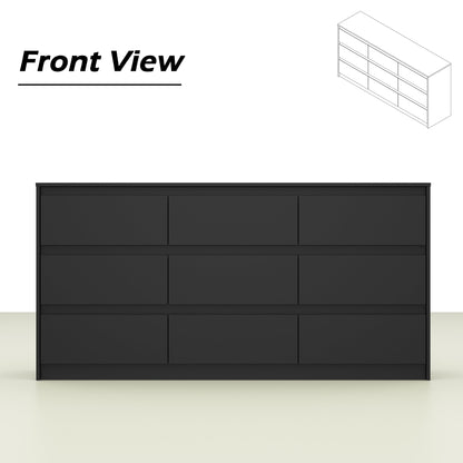 63W 9 Drawer Dresser Accent Dresser for Living Room Bedroom Chest