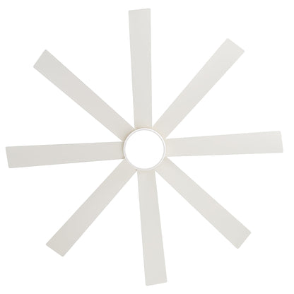 65 Inch 8-Blade Black LED Ceiling Fan with Light and Remote