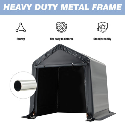 Outdoor Storage Shed and Carport Canopy: Portable Shelter for Bikes, Motorcycles, and Garden Storage