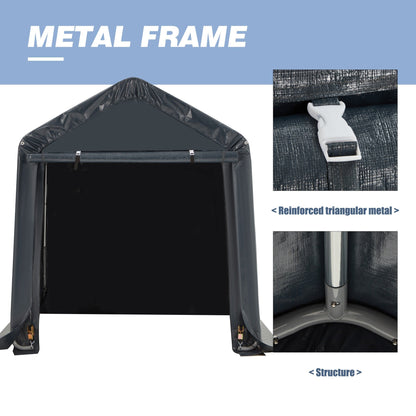 Outdoor Storage Shed and Carport Canopy: Portable Shelter for Bikes, Motorcycles, and Garden Storage
