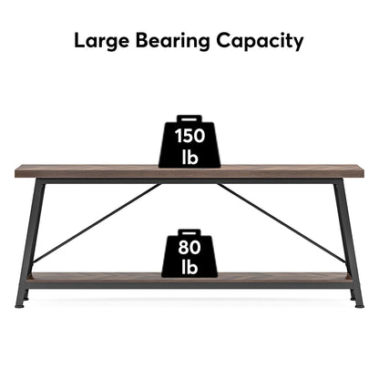 70.9 Inch Extra Long Sofa Table, Industrial Entry Console Table