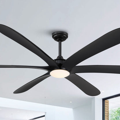 72-inch Driftwood 6-Blade Large DC Ceiling Fan with Light and Remote