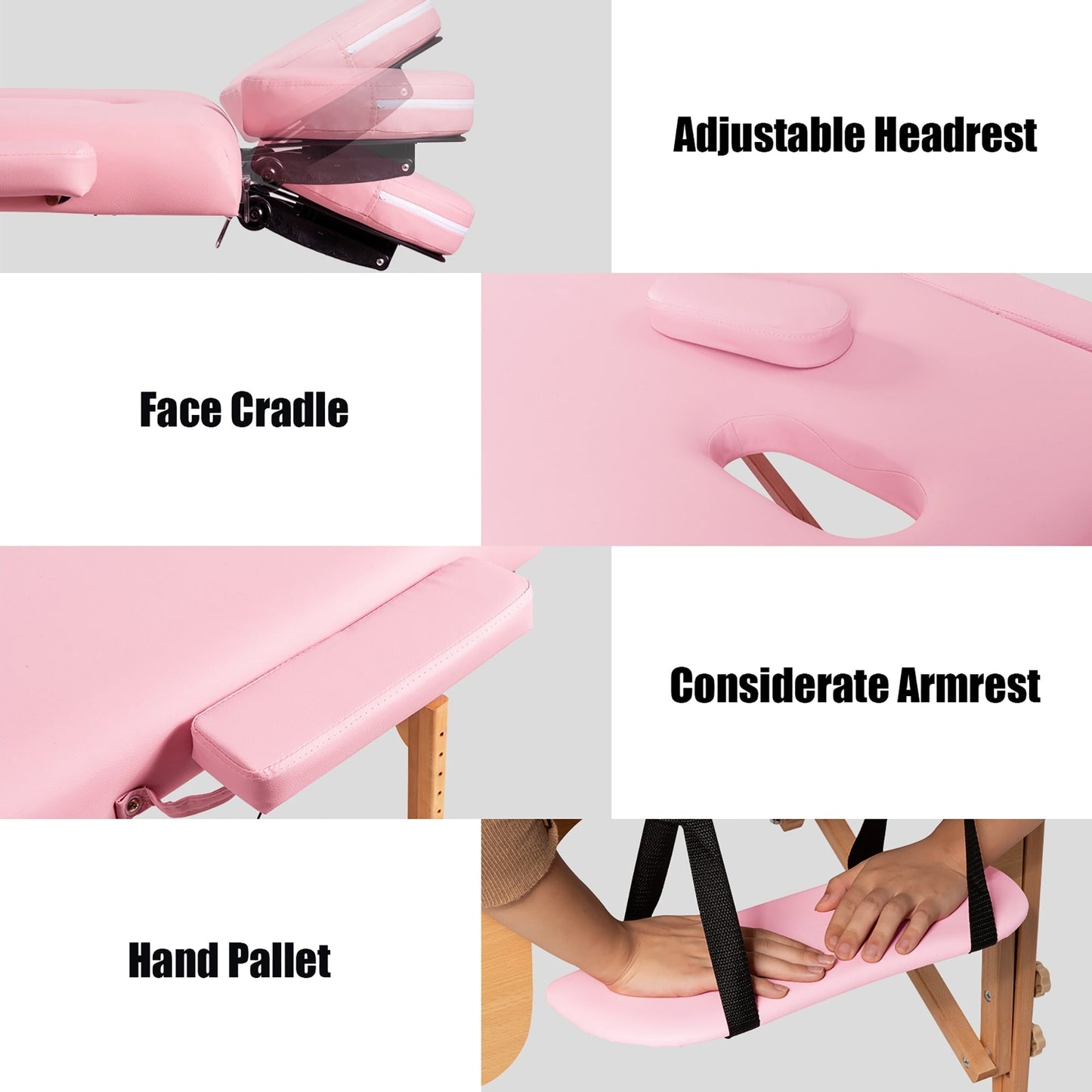 84''L Portable Massage Table Adjustable Facial Spa Bed Tattoo w/ Carry