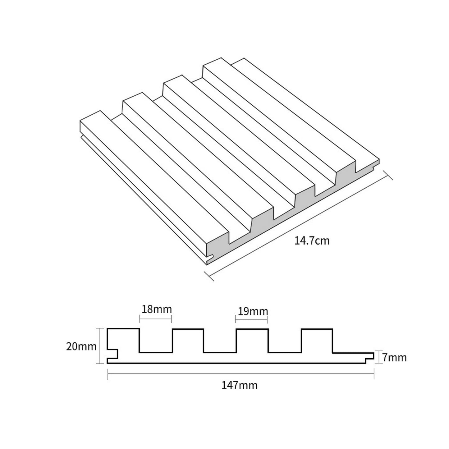 93 in. x 6 in x 0.8 in. Solid Wood Wall Siding Board - 3pc+1pc EndTrim