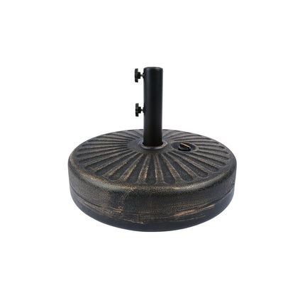 Lopes 9-foot Patio Umbrella with Bronze Finish Base Weight Stand Included