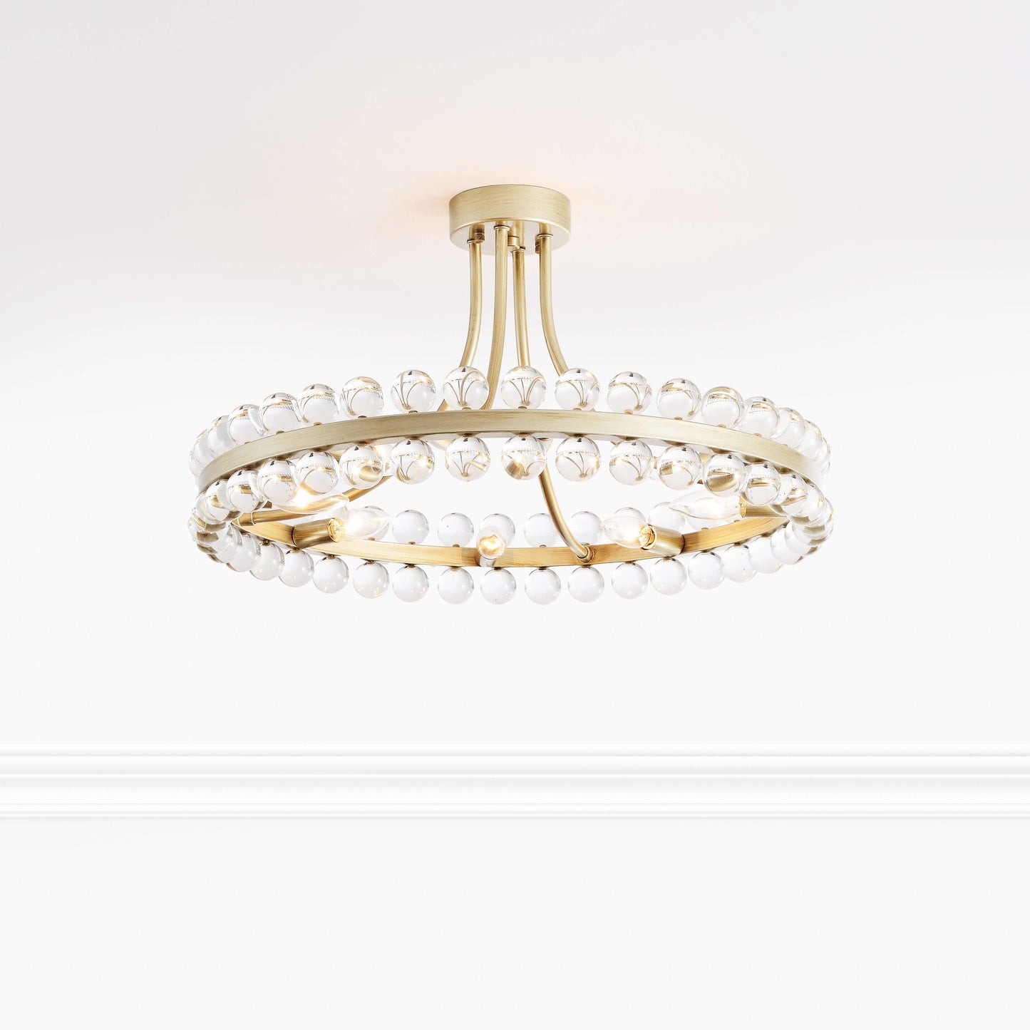 Elvira 8-Light Wagon Wheel Crystal Semi-Flush Mount