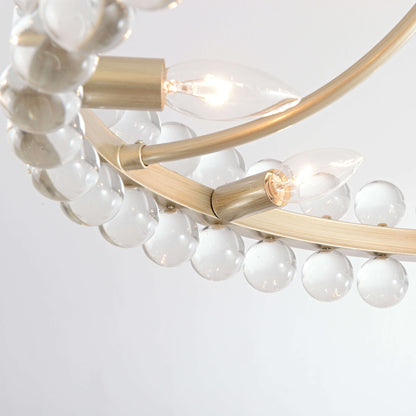 Elvira 8-Light Wagon Wheel Crystal Semi-Flush Mount