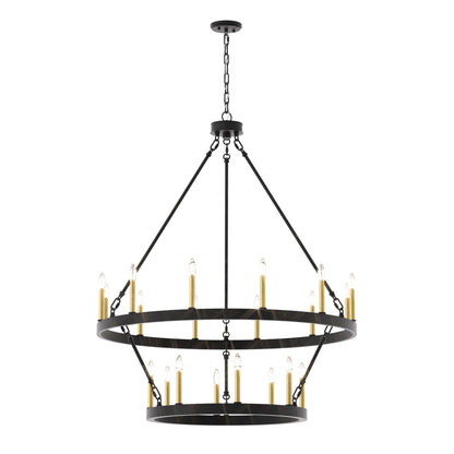 Acroma 20-light Modern Farmhouse 40In Round Wagon Wheel Chandelier with UL