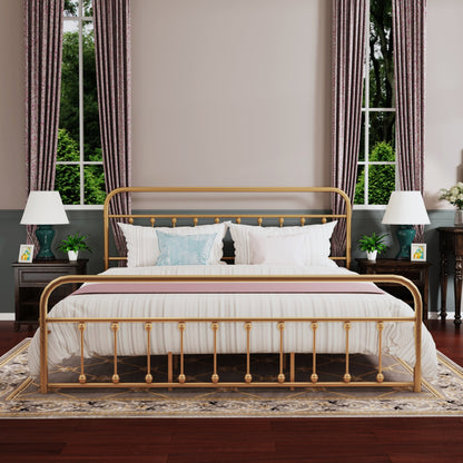 Alazyhome Simple Vintage Metal Platform Bed Frame, Easy-Assembly