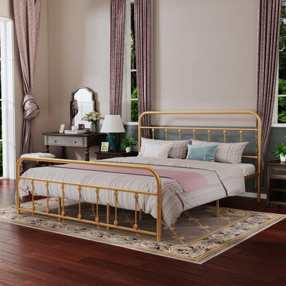 Alazyhome Simple Vintage Metal Platform Bed Frame, Easy-Assembly