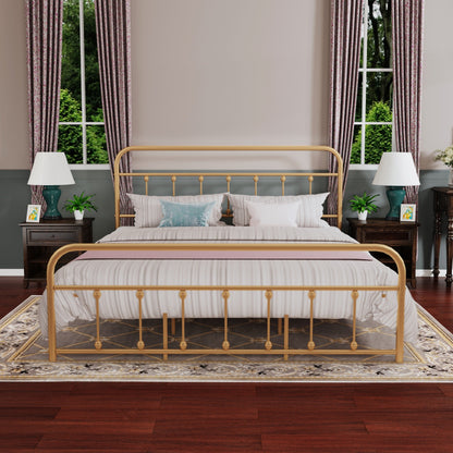 Alazyhome Simple Vintage Metal Platform Bed Frame, Easy-Assembly