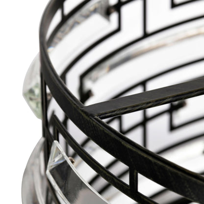 Anita Drum Shade Chandelier with Clear Glass Prism